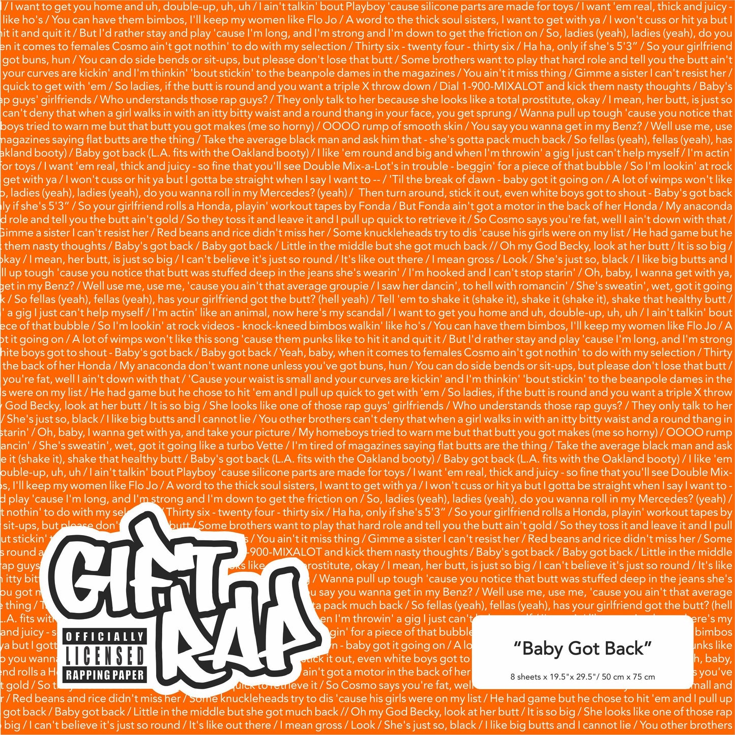 Gift Rap: Officially Licensed Rap Lyric Wrapping Paper