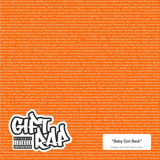 Gift Rap: Officially Licensed Rap Lyric Wrapping Paper